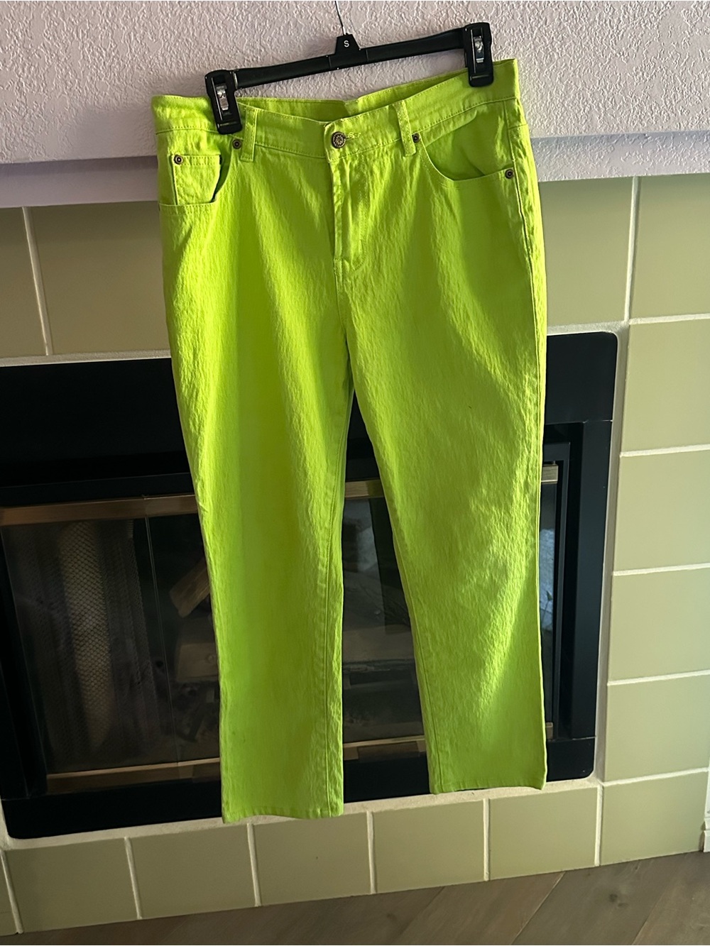 DG2 by Diane Gilman Neon Lime Straight Leg Jeans